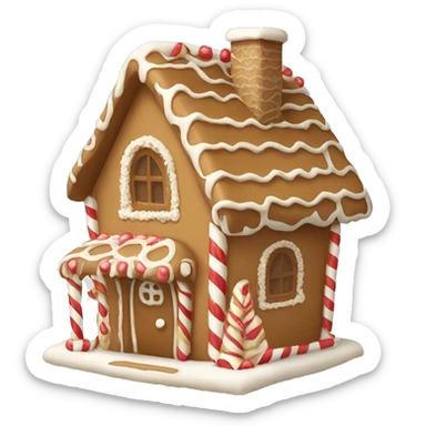 Beige gingerbread house sticker