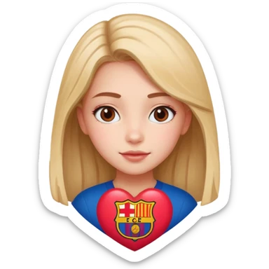 Girl with barcelona logo heart sticker