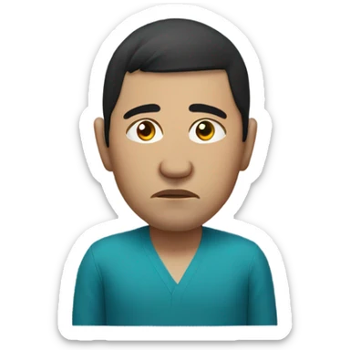 sad  Kazakh men photorealistic serious sticker