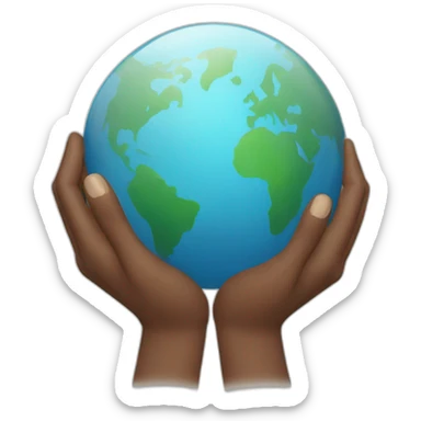 globe grabbed by 2 hands sticker