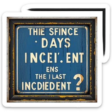 days since last incident sticker