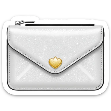 glitter white wallet sticker