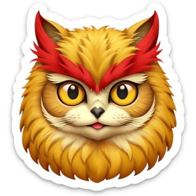 Buho gato defradado de amarillo y mR sticker