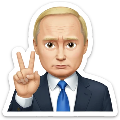 Putin shows trump a "fuck you" sign sticker