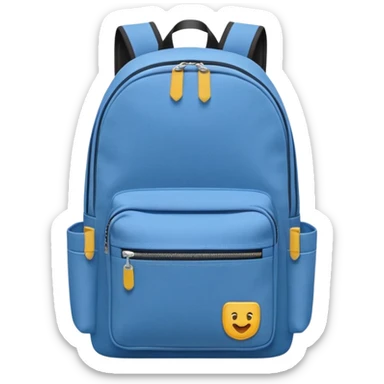 Backpack with front pocket sticker