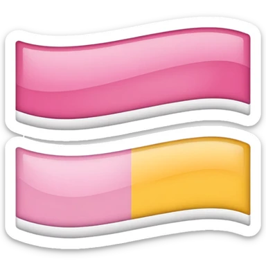 1/3rd Pink, 1/3rd white, 1/3rd yellow horizontal banner sticker