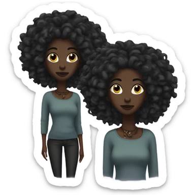 Neo soul Darkskin beauty dread head woman standing sticker