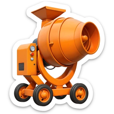 small orange concrete mixer sticker