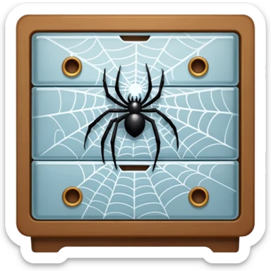 spider webs on an open drawer sticker