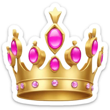 A simple gold crown with pink jewels sticker