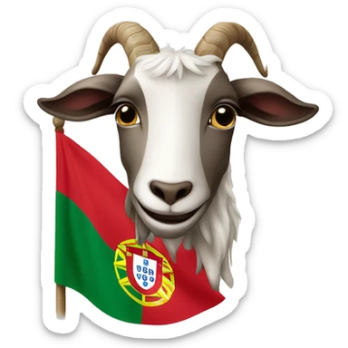 Goat and Portugal flag sticker