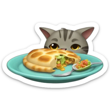gato comiendo tortuga sticker