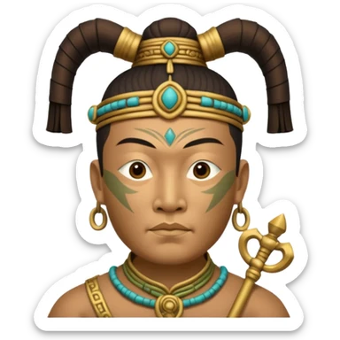 sanxingdui man from Xia, Shang, and Zhou dynasties doing 12 different things sticker