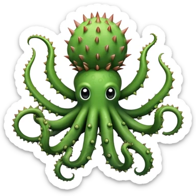 cactus and an octopus mixed sticker