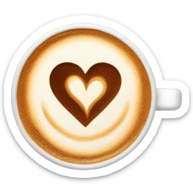 Hot coffee with heart latte art sticker