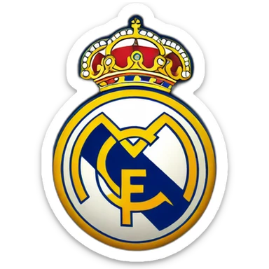 Real Madrid logo with 6F logo  sticker