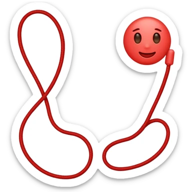 straight red string  sticker