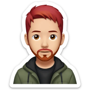 Mike Shinoda with red hair sticker