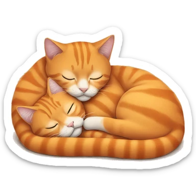 Two orange cats sleeping next to each other sticker