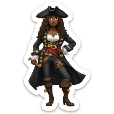 female pirate gorgeous sticker