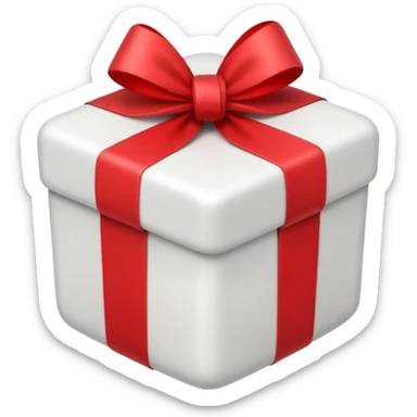 short small rounded cute white present gift sticker