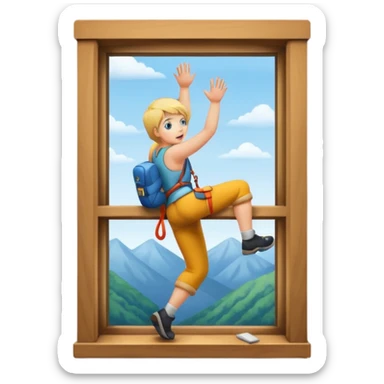 Climbing through the window  sticker