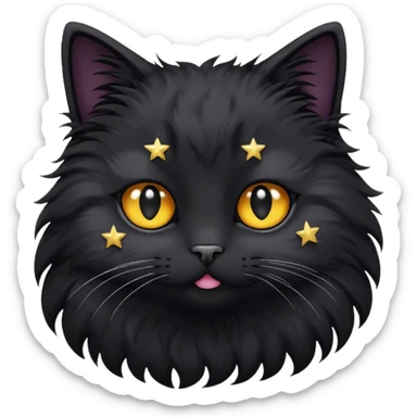 Cat with stars as eyes  sticker
