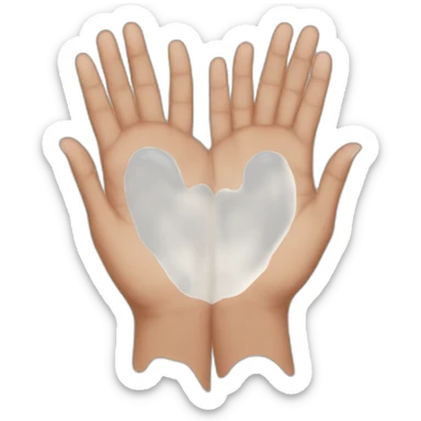 Vitiligo heart hands sticker