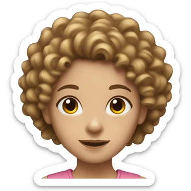 girl with fare skin and curly hair sticker