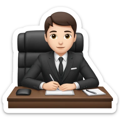 un recruteur à son bureau (l'image est tourné de 3/4) sticker