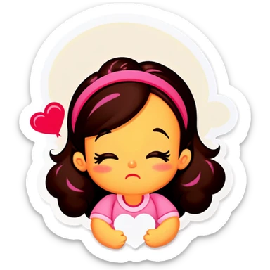 sleepy faced girl, Twinkie  text bubble saying happy Valentine’s Day daddy ￼ sticker