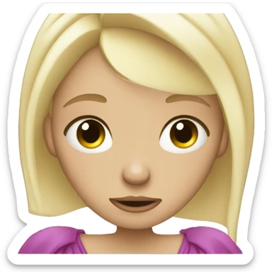 White blonde princess crying while drinking wine and working on a laptop sticker