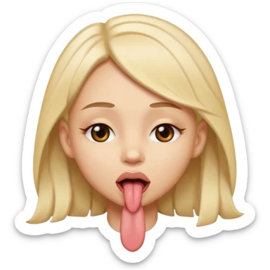 girl naked with eye close and tongue charm sticker