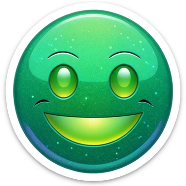 Glitter Green Pacman sticker