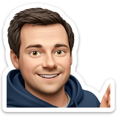 smiling boy in a hoodie sticker