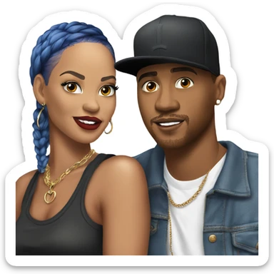 Hyper Realistic C Breezy and Rhianna romantic photo  sticker