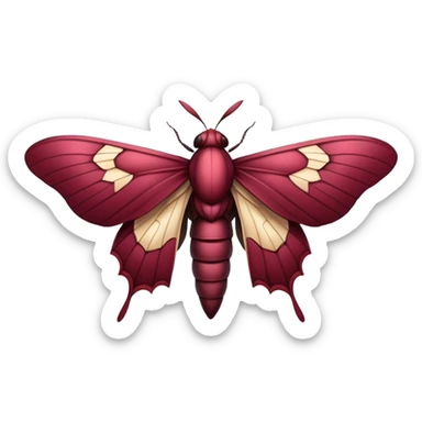 beautiful wine colored moth sticker
