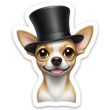 chihuahua with top hat sticker