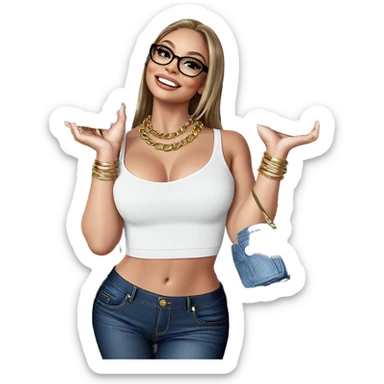 smiling girl in stylish outfit sticker
