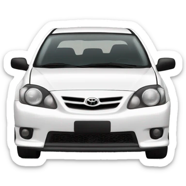 White 2006 Toyota Corolla Conquest with a sportivo body kit sticker