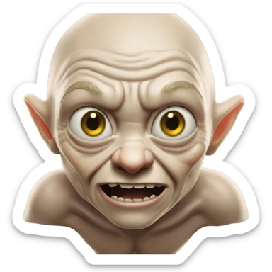 expresion de Gollum del señor de los anillos sticker
