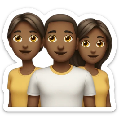 Three siblings white sticker
