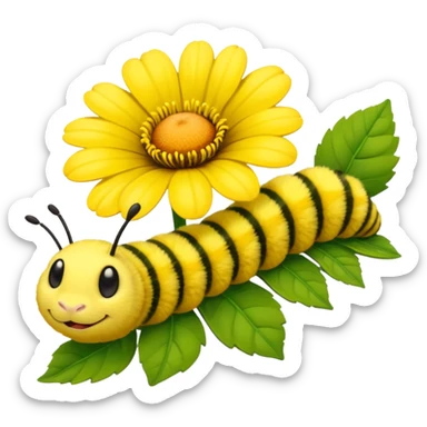 
caterpillar on flower sticker