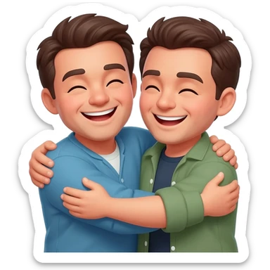 Two men hugging sticker