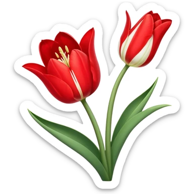 tulip flower entwined with an amaryllis flower sticker