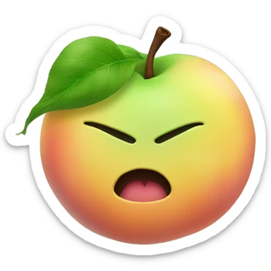 Yellow green stinky cloud no face coming out of a peach sticker