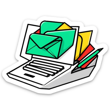 Mayan hieroglyphic style gestures: typing, sending message, receiving message, all with angular geometric shapes sticker