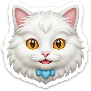beyaz kedi emojisi sticker