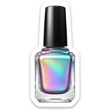 Iridescent Multicolor Holographic polish in bottle sticker