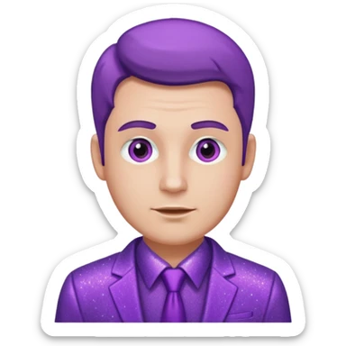 man office supervisor wearing glitter purple glittery clothes sticker